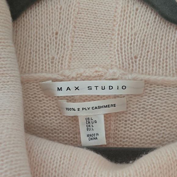 Max Studio Pink Cowl Neck Sweater with Cable Knit - Picture 2 of 7